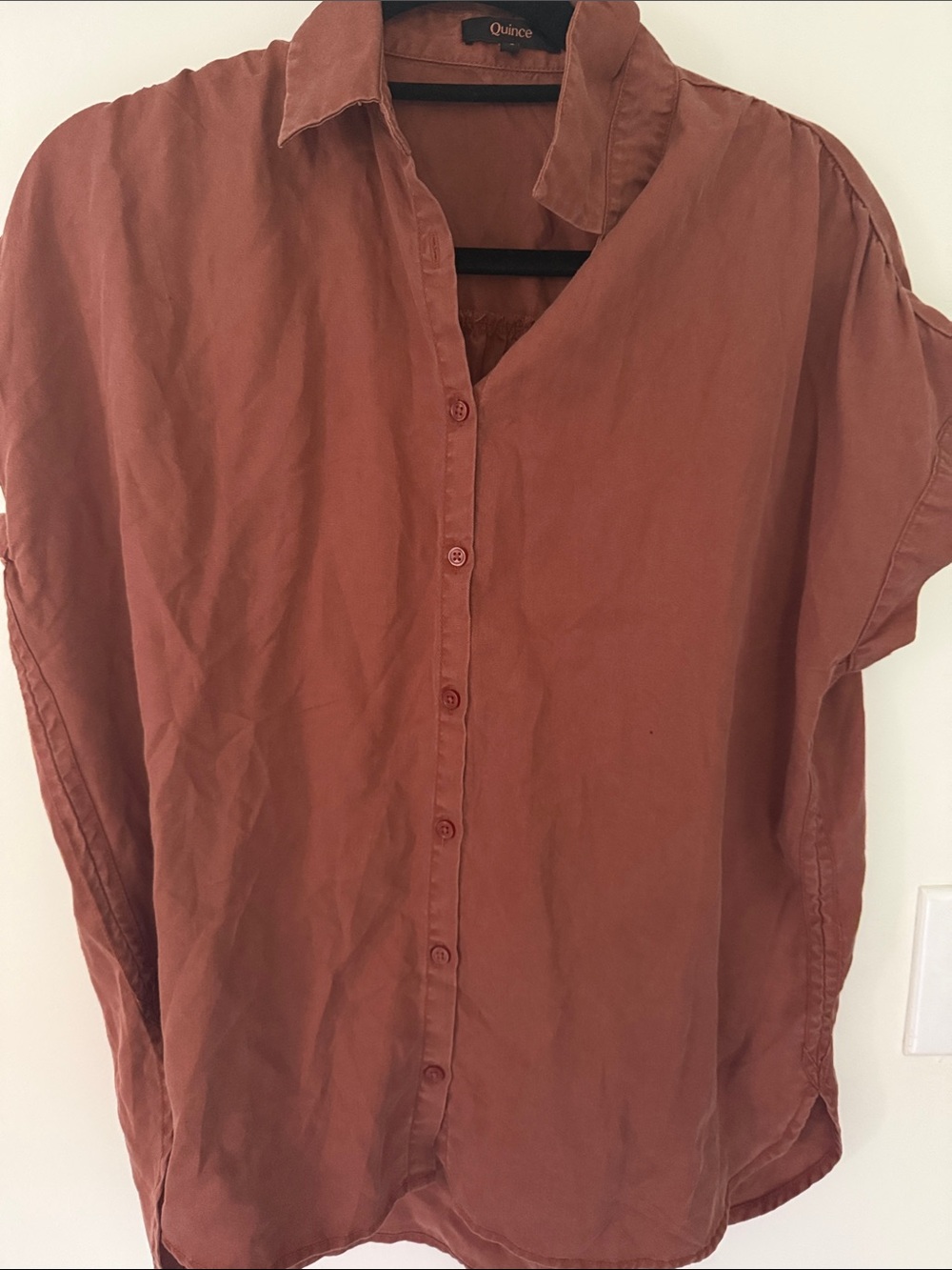 Quince Burnt Orange Relaxed Button-Up Shirt